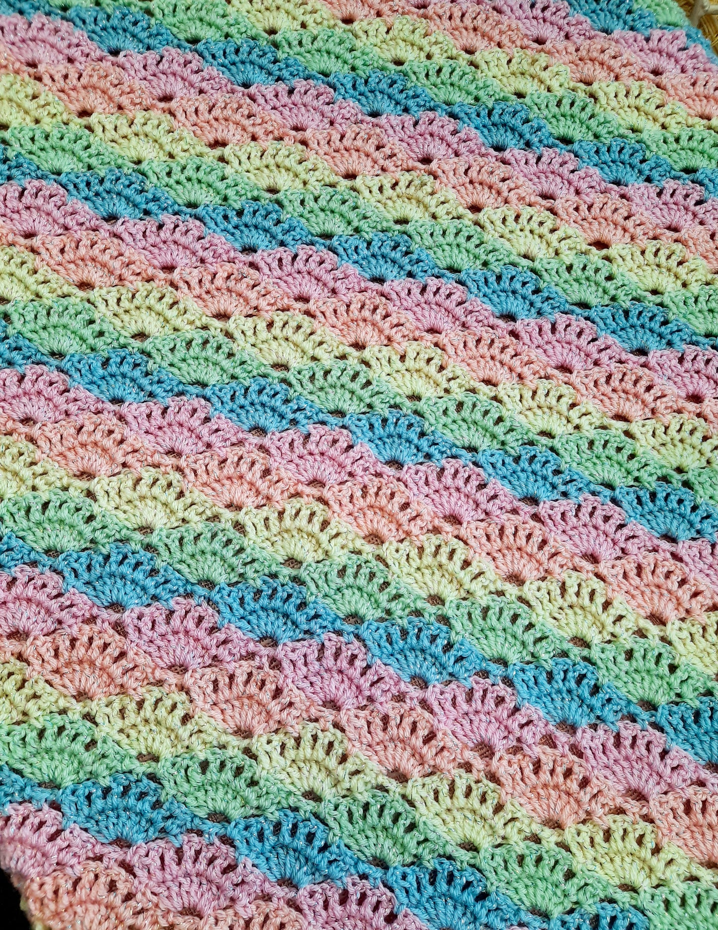 Large Shell Stitch Crochet Blanket Kit (Naztazia.com)
