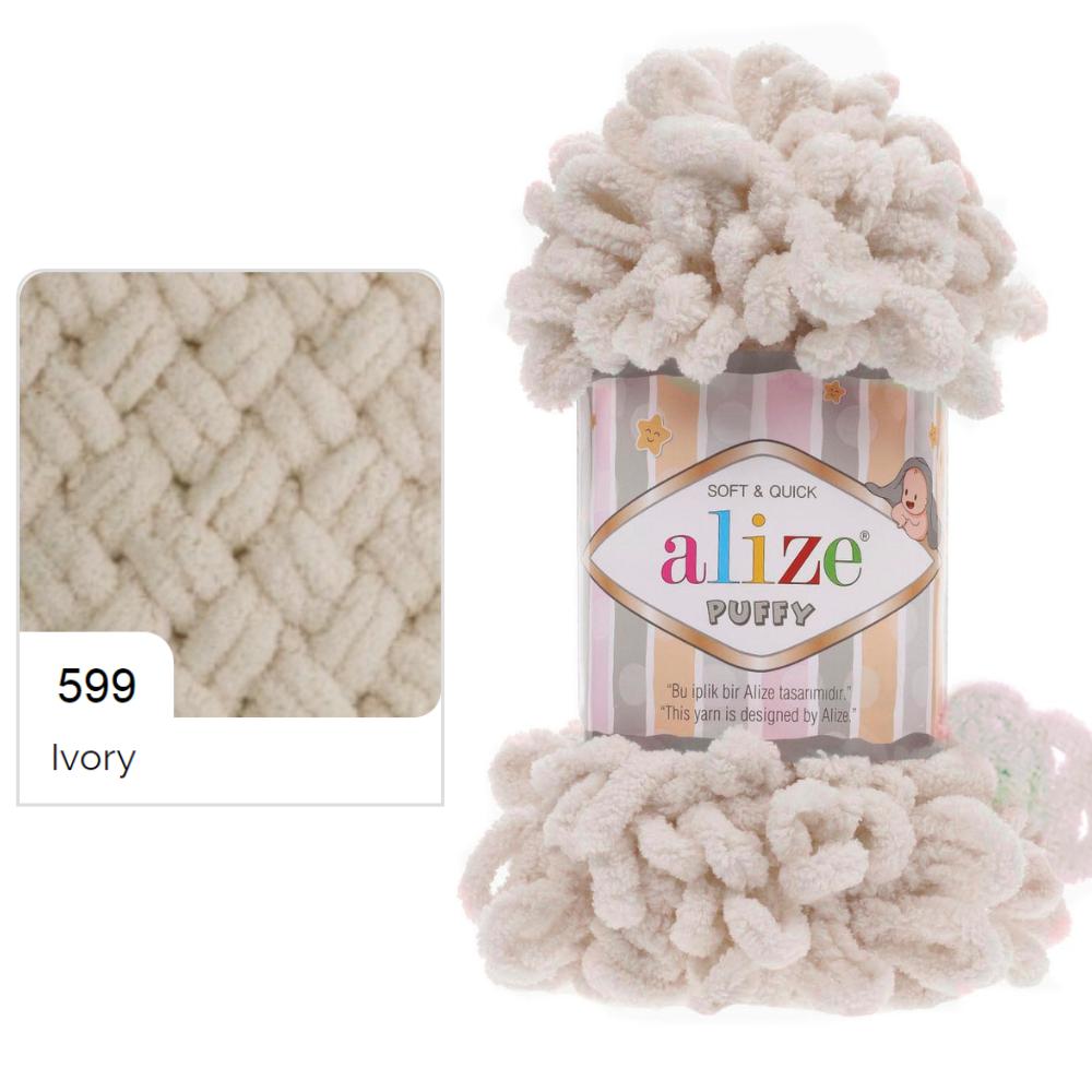 Alize Puffy Finger Knitting 599 Ivory