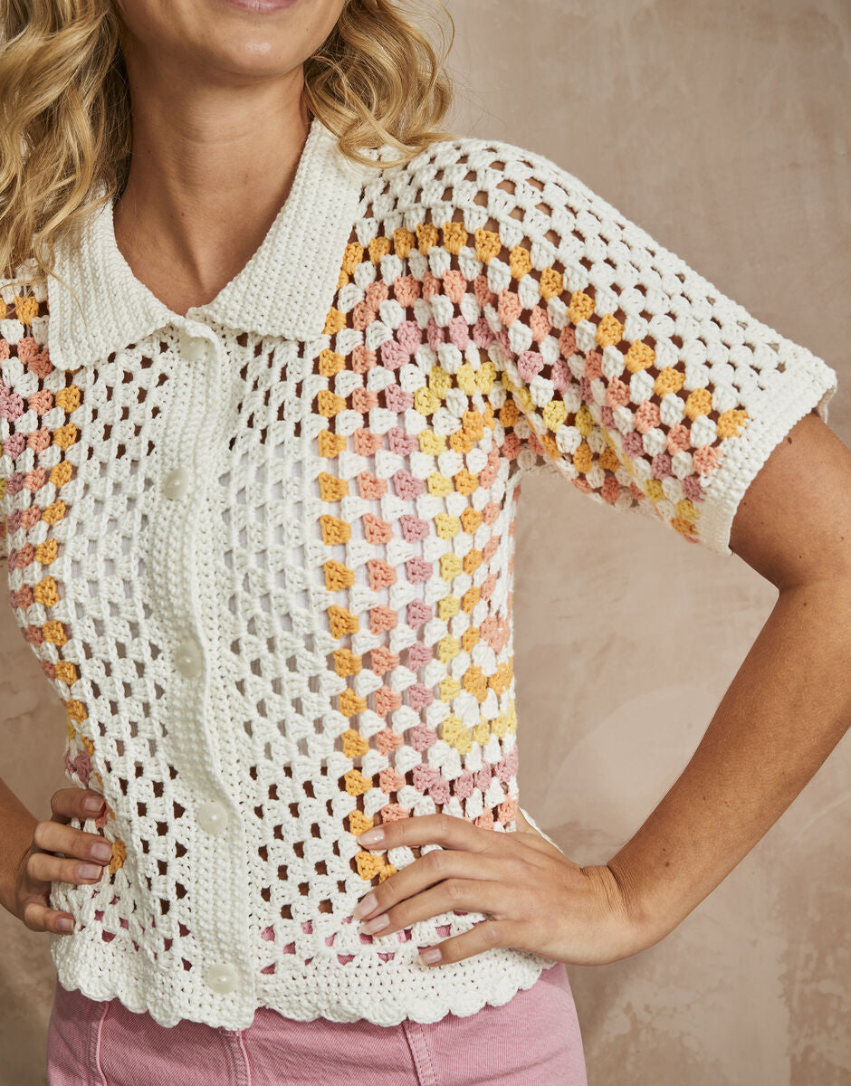 Sirdar 10741 Granny Hexagon Shirt Pattern