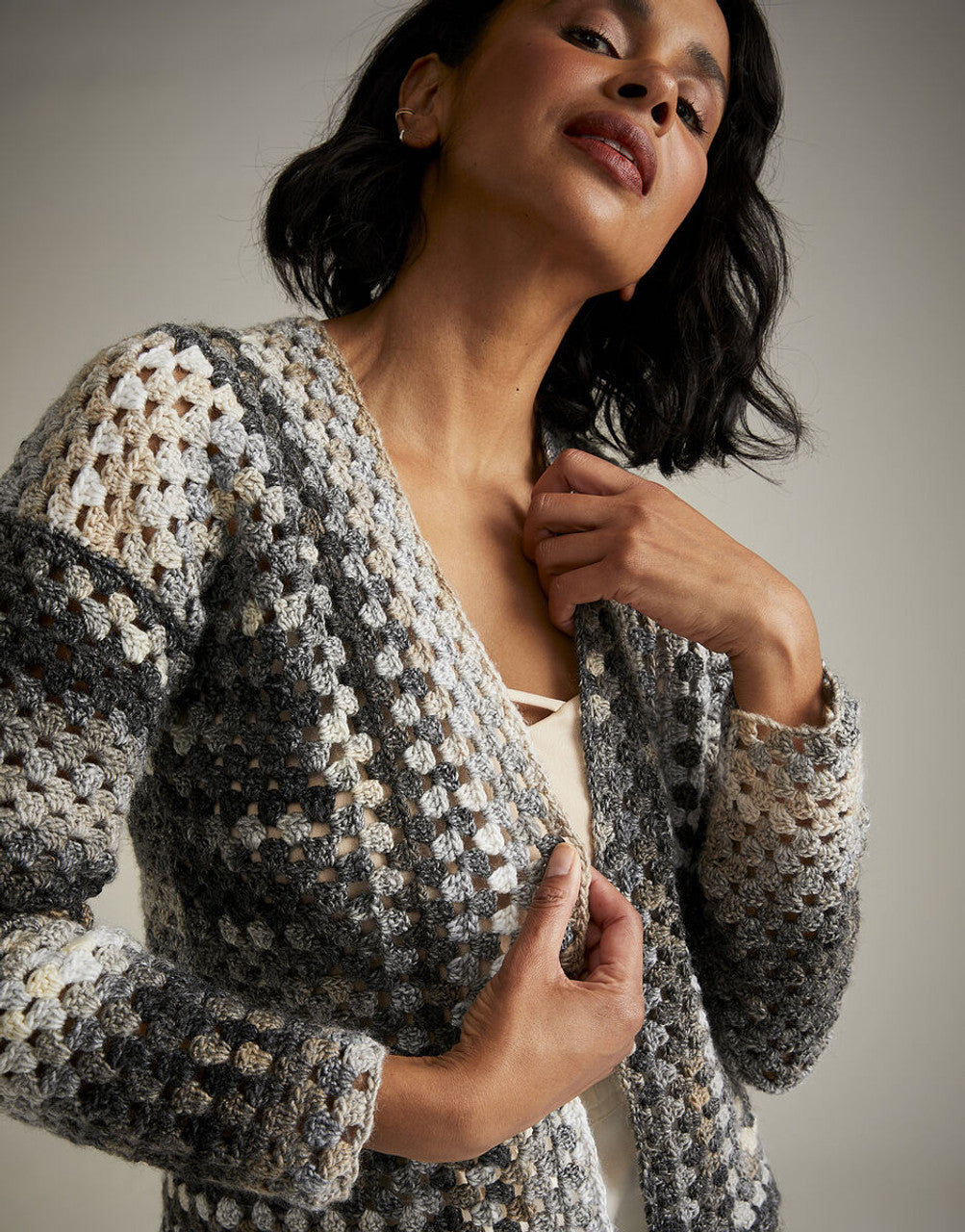 Sirdar 10727 Crochet Granny Stripe Cardigan Pattern