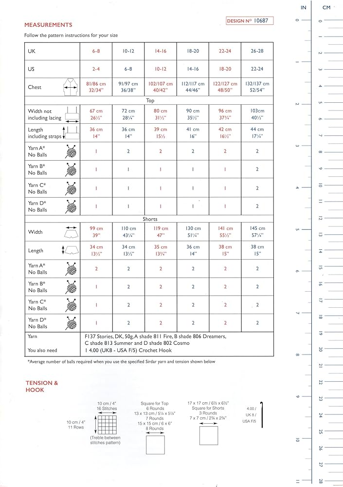 Sirdar 10687 Top And Shorts Crochet Pattern
