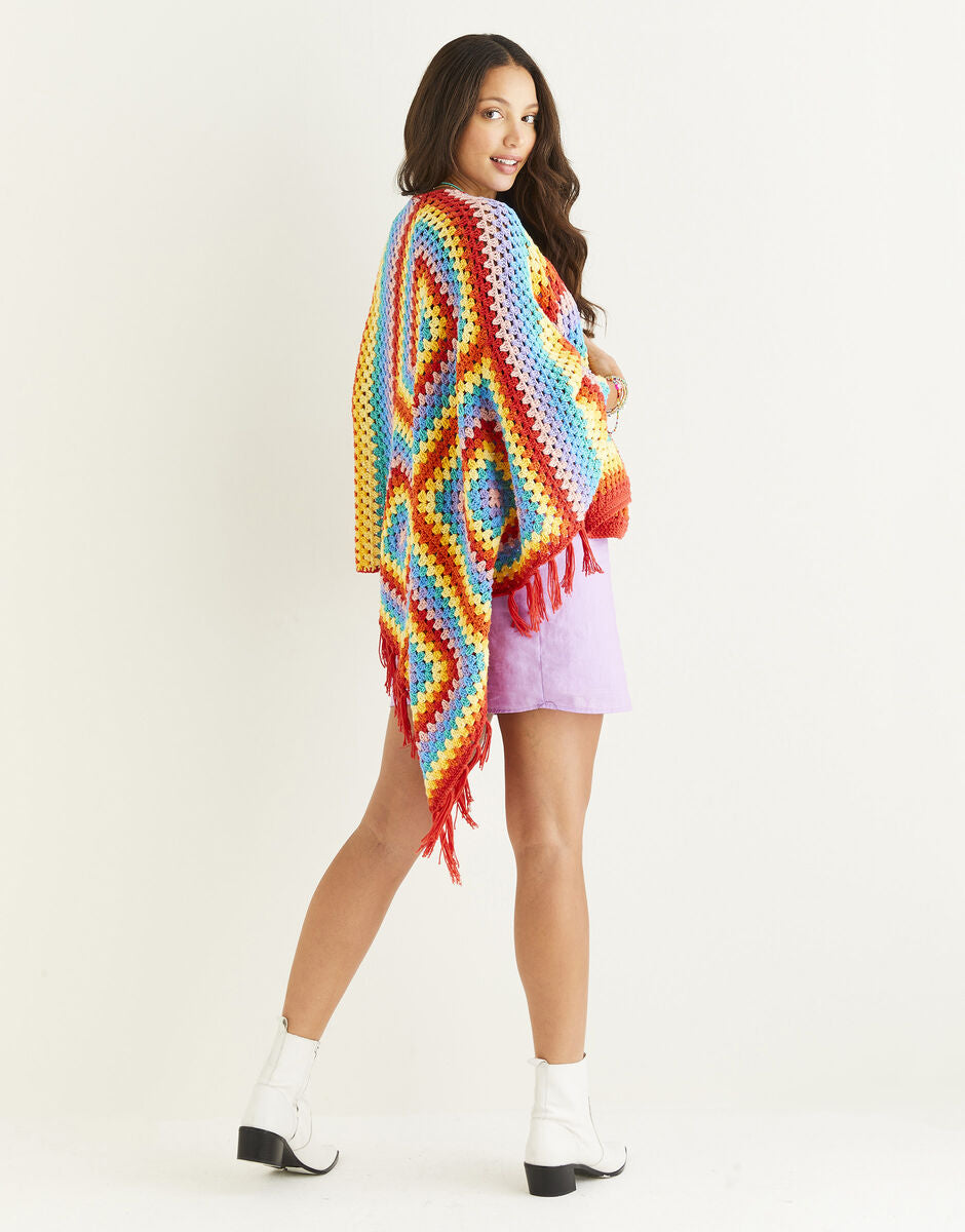 Sirdar 10523 Glasto Poncho Crochet Pattern