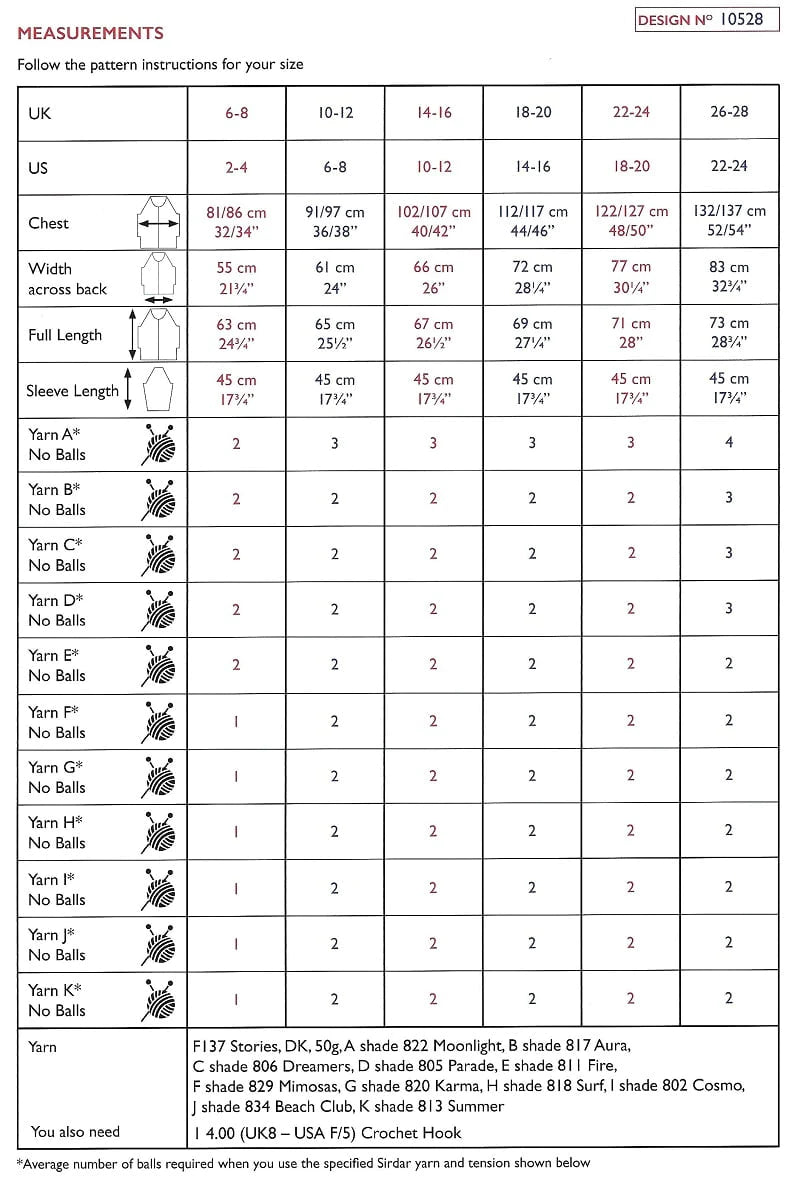 Sirdar 10528 Crochet Hoodie Pattern