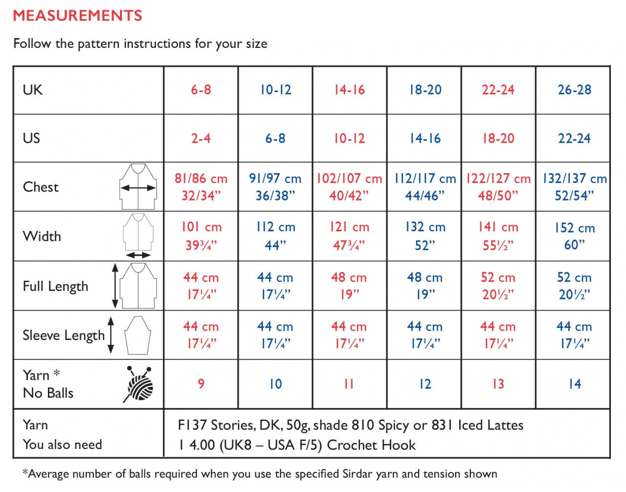 Sirdar 10524 Crochet Sweater Pattern