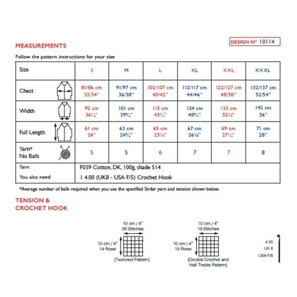Sirdar 10114 Crochet Sleeveless Vest Pattern