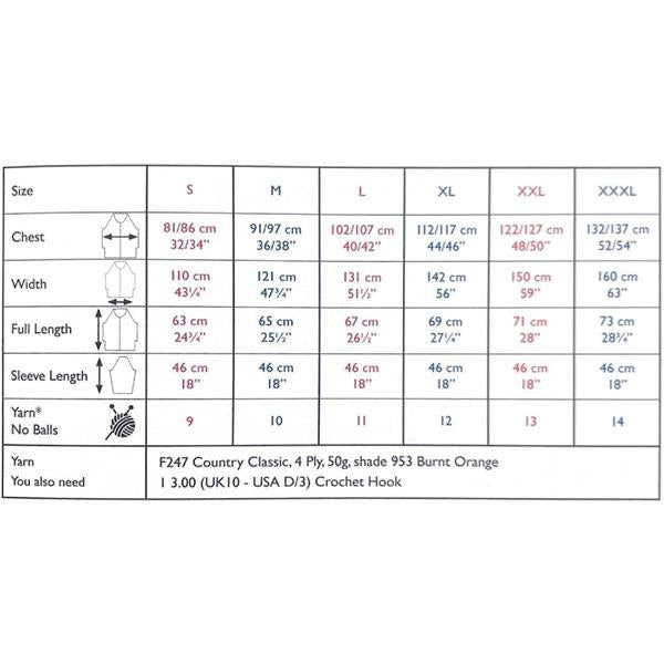 Sirdar 10244 Crochet Sweater Pattern