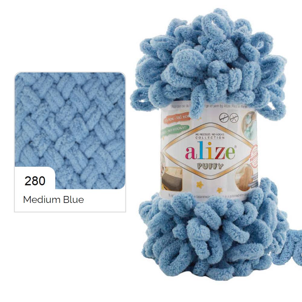 Alize Puffy Finger Knitting 280 Medium Blue