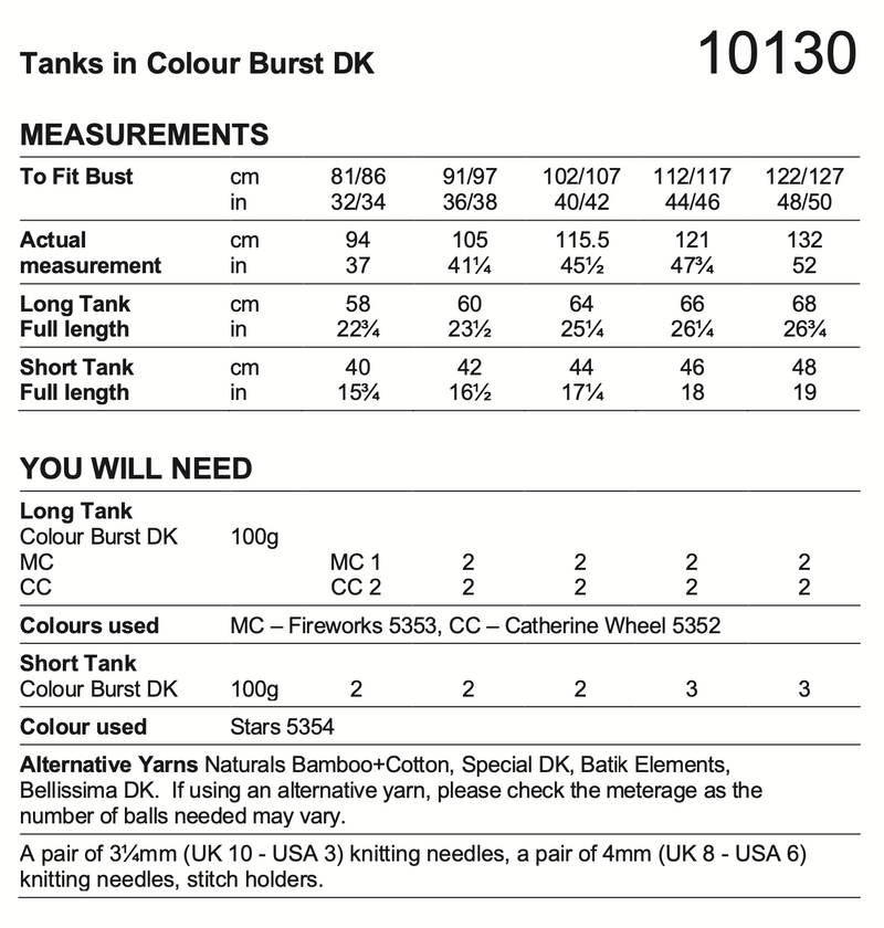 Stylecraft Colour Burst Dk Pattern (Knit) 10130
