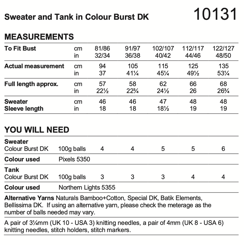 Stylecraft Colour Burst Dk Pattern (Knit) 10131