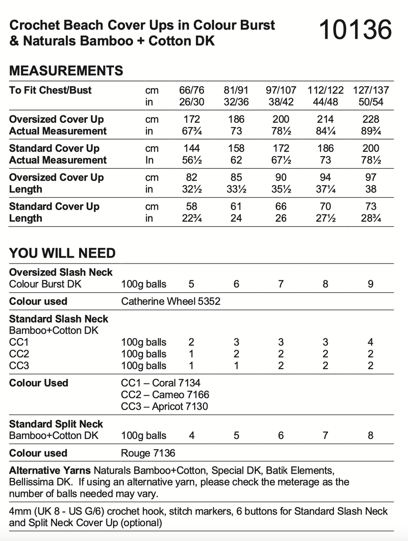 Stylecraft Colour Burst Dk Pattern (Crochet) 10136