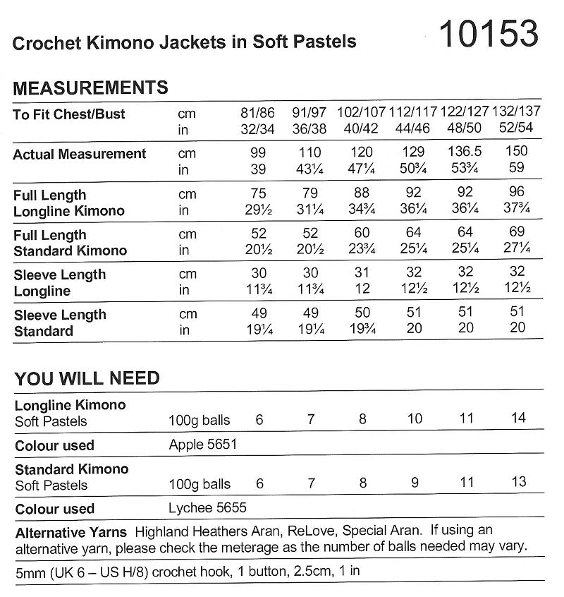 Stylecraft Soft Pastels Pattern 10153 (Crochet)