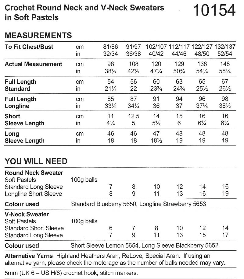 Stylecraft Soft Pastels Pattern 10154 (Crochet)