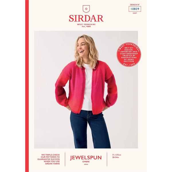 Sirdar Jewelspun Ombré Aran Pattern 10839