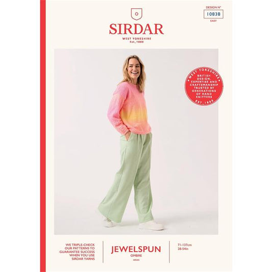 Sirdar Jewelspun Ombré Aran Pattern 10838