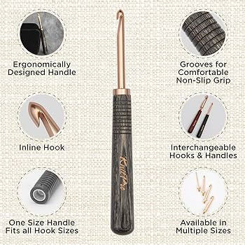 Knit Pro Oasis Interchangeable Crochet Handles and Hook Tips (Separate)