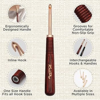 Knit Pro Oasis Interchangeable Crochet Handles and Hook Tips (Separate)