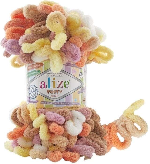 Alize Puffy Colour Finger Knitting 6531 Mauve/ Lemon/ Beige/Dark Peach