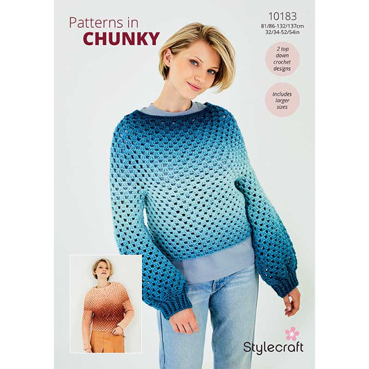 Stylecraft Horizon Chunky Pattern 10183 Crochet Sweater