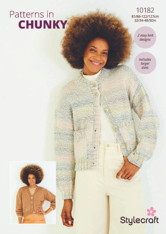 Stylecraft Moorland Chunky Pattern 10182 Knit Cardigans