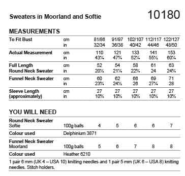 Stylecraft Moorland Chunky Pattern 10180 Knit Sweater