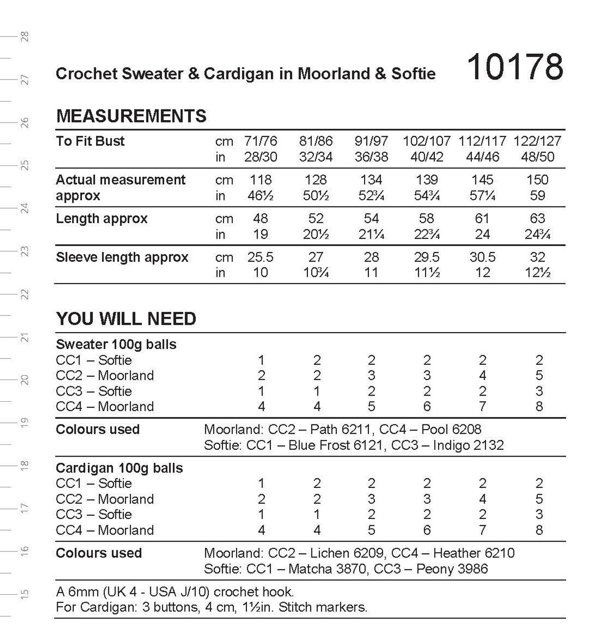 Stylecraft Moorland Chunky Pattern 10178 Crochet Sweater