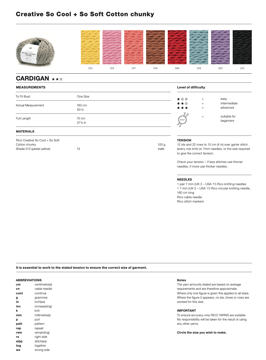 Rico So Cool So Soft Chunky Cotton Pattern 1109