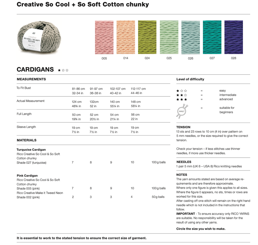 Rico So Cool So Soft Chunky Cotton Pattern 1286