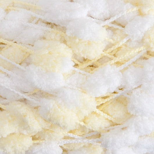 Rico Pompon Print White/Lemon 022