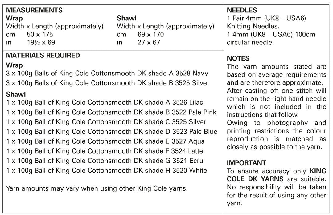 King Cole Pattern 5843
