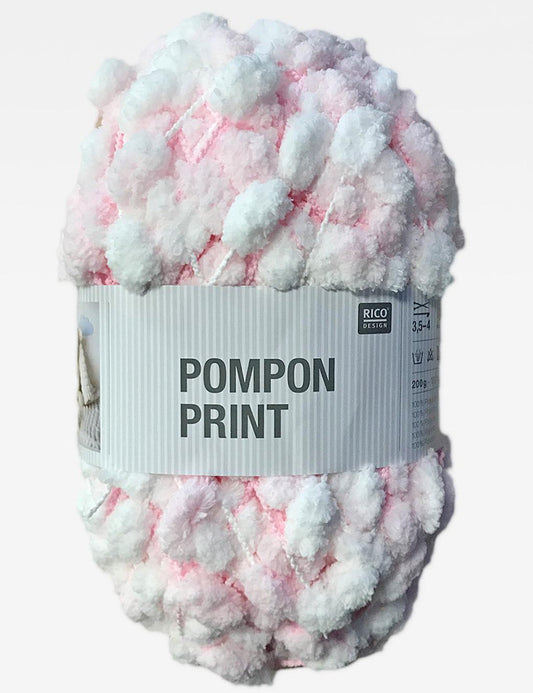 Rico Pompon Print Pink/White 010