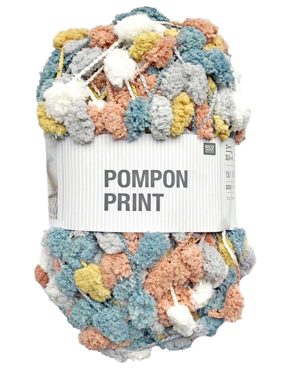 Rico Pompom Print Pink Patina 038