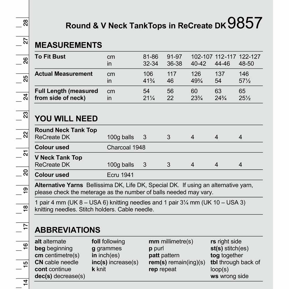 Stylecraft Recreate Dk Pattern 9857