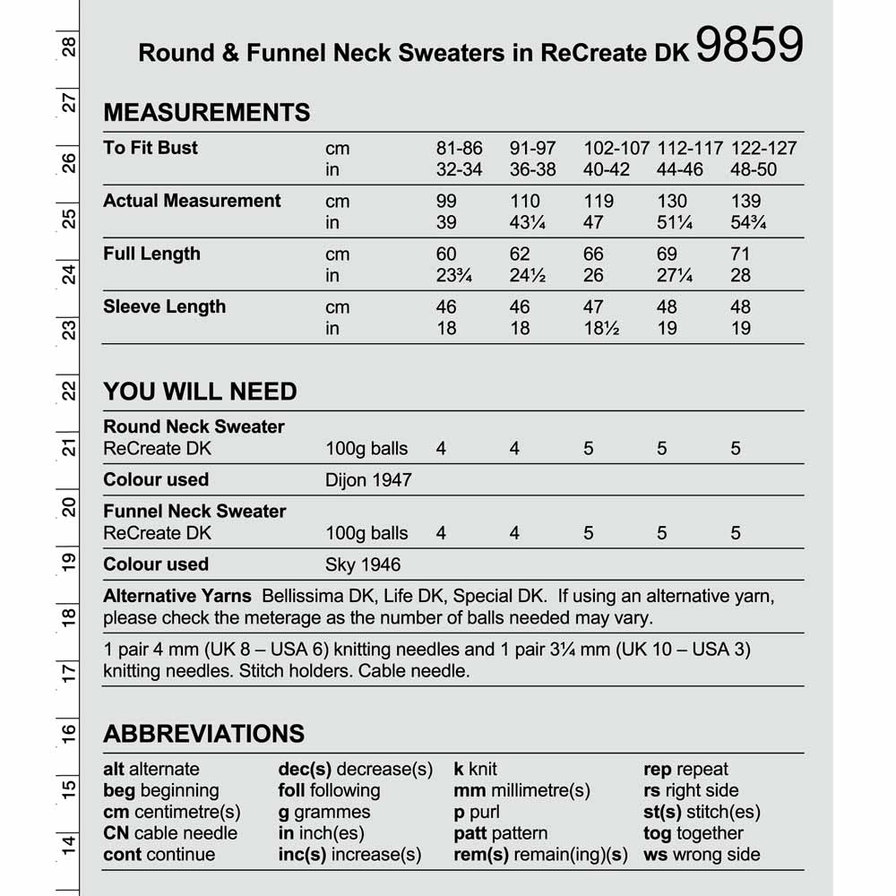 Stylecraft Recreate Dk Pattern 9859