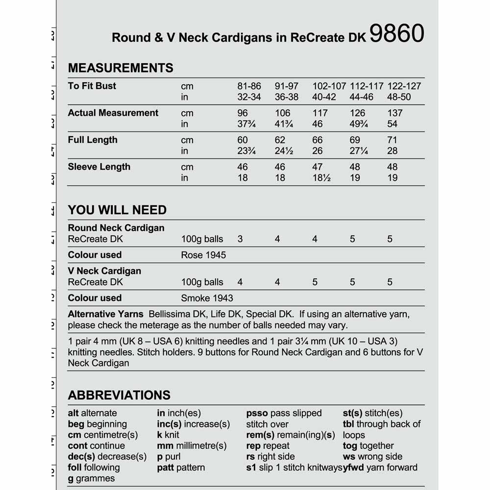 Stylecraft Recreate Dk Pattern 9860