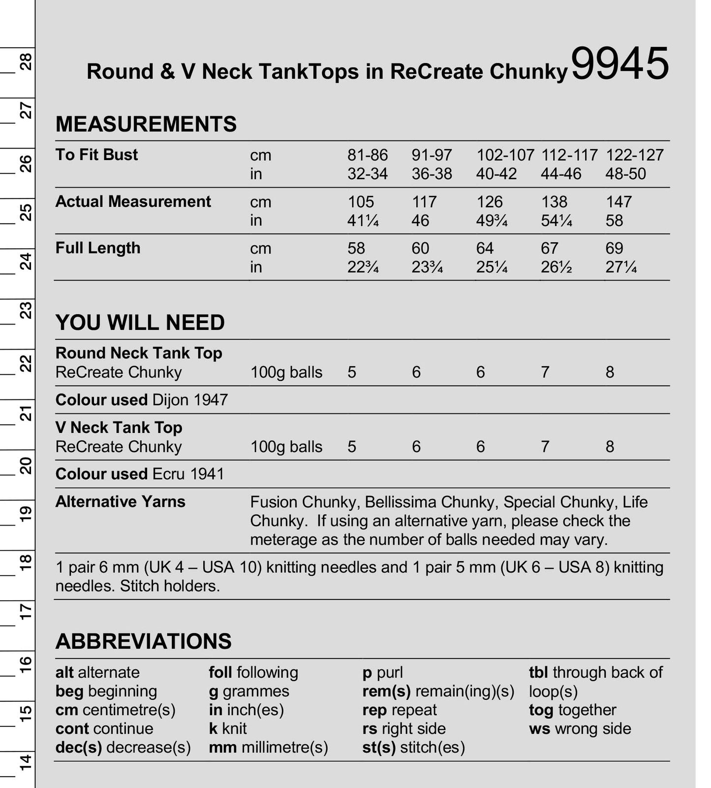 Stylecraft Recreate Chunky Pattern 9945