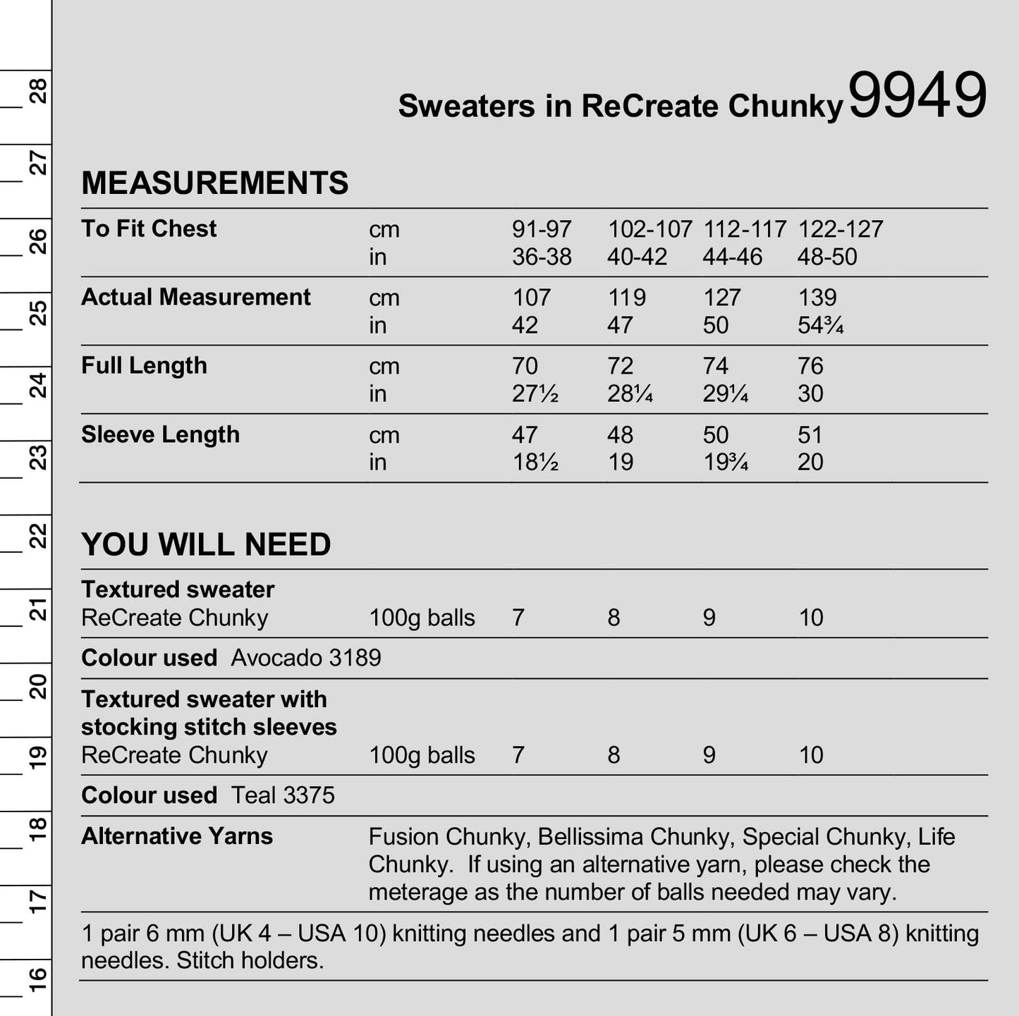 Stylecraft Recreate Chunky Pattern 9949