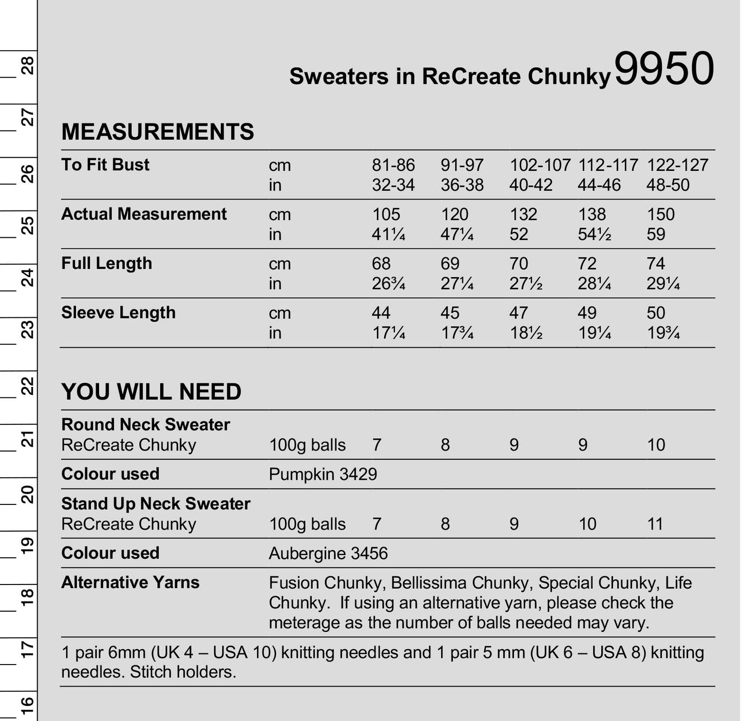 Stylecraft Recreate Chunky Pattern 9950