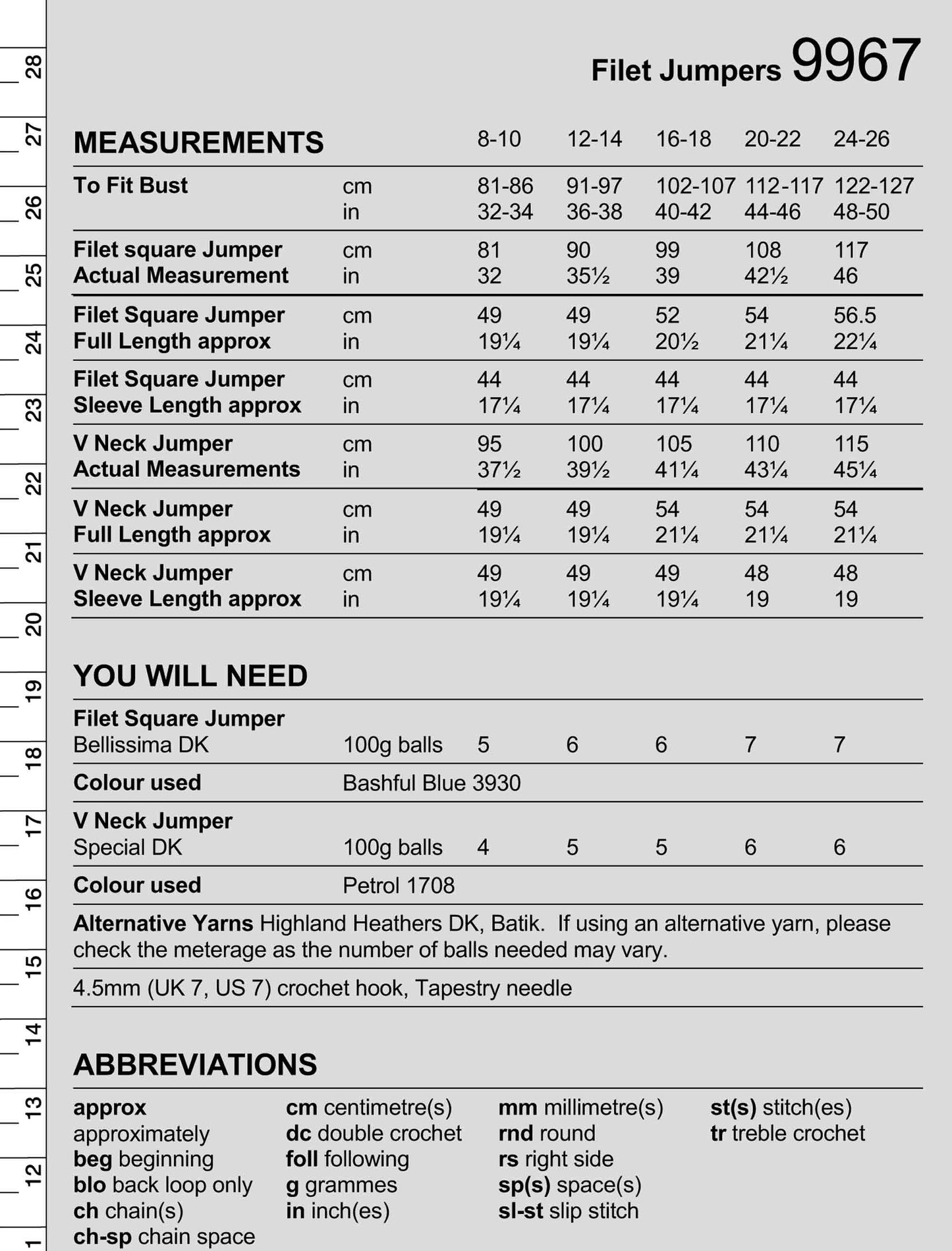 Stylecraft Ladies Crochet Pattern 9967