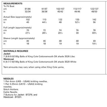 King Cole Pattern 5748