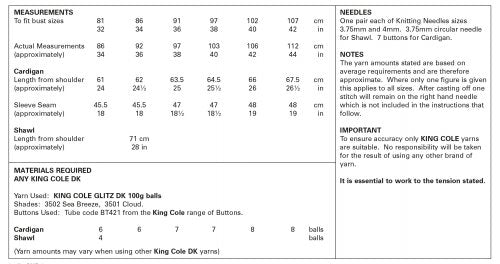 King Cole Pattern 5807