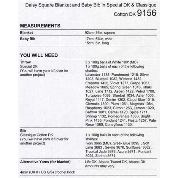 Stylecraft 9156 Granny Square Crochet Blanket Pattern