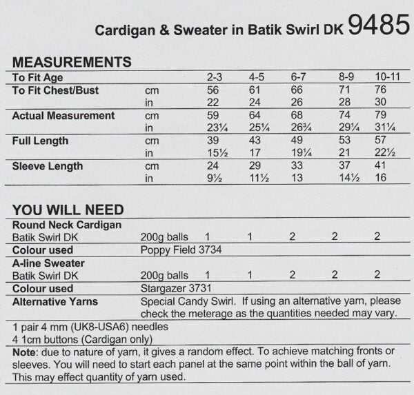 Stylecraft Batik Swirl Pattern 9485