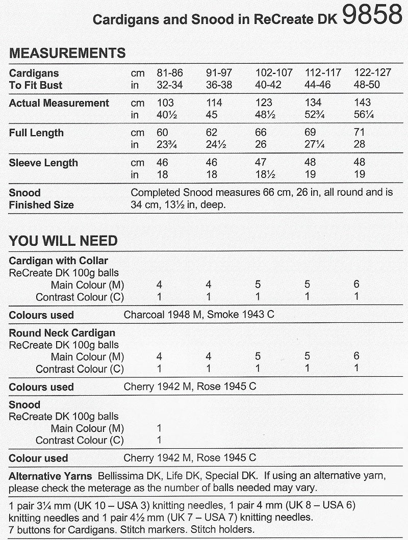 Stylecraft Recreate Dk Pattern 9858