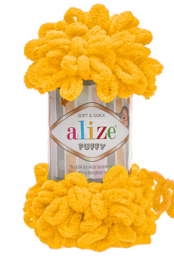 Alize Puffy Finger Knitting 216 Yellow