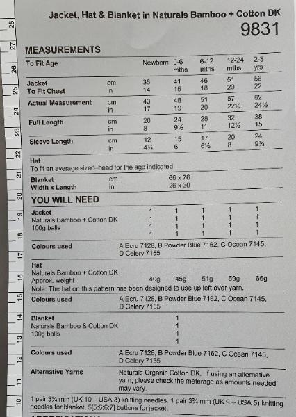 Stylecraft Bamboo Cotton Pattern 9831