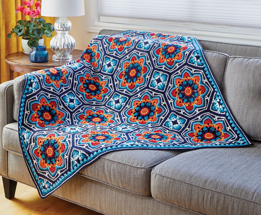 Janie Crow “Persian Tiles”Blanket Pattern with Eastern Jewels Colour Chart Included