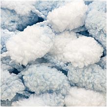 Rico Pompom Print Blue/White 011