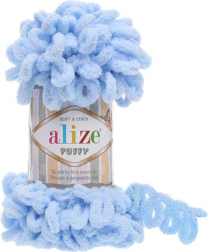 Alize Puffy Finger Knitting 183 Light Blue