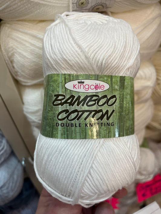 King Cole Bamboo Cotton Dk 530 White 100g