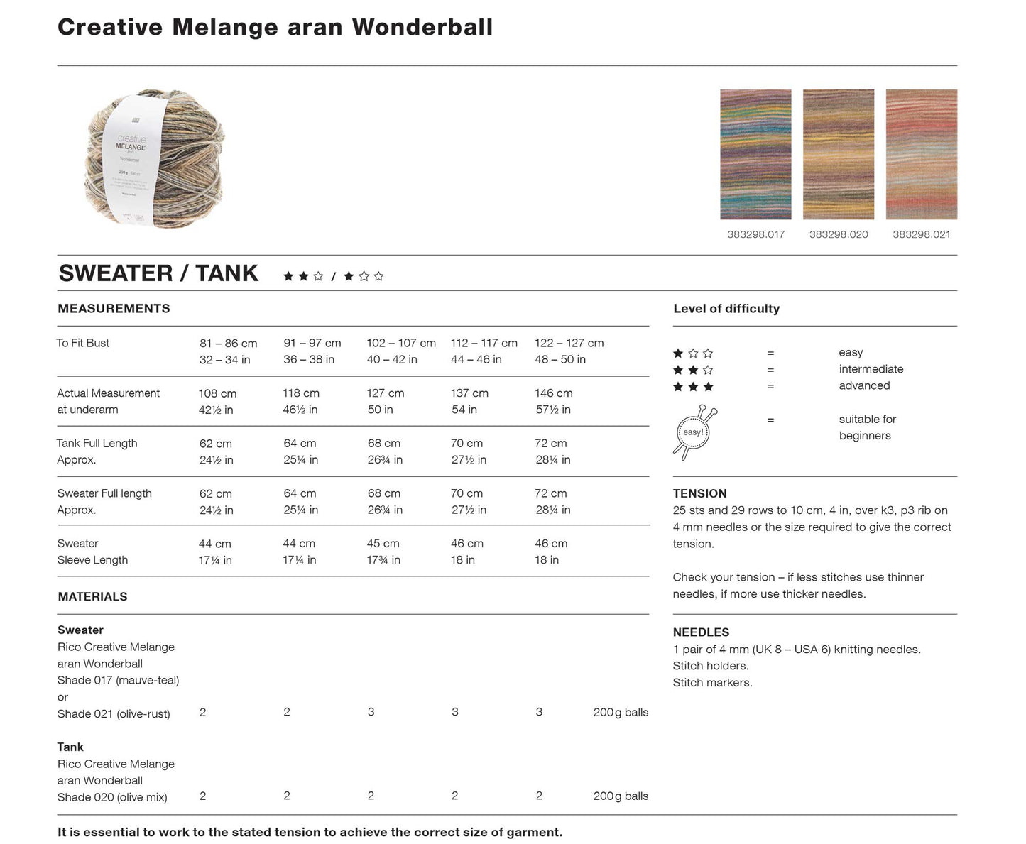 Rico Creative Aran Wonderball Pattern 1205